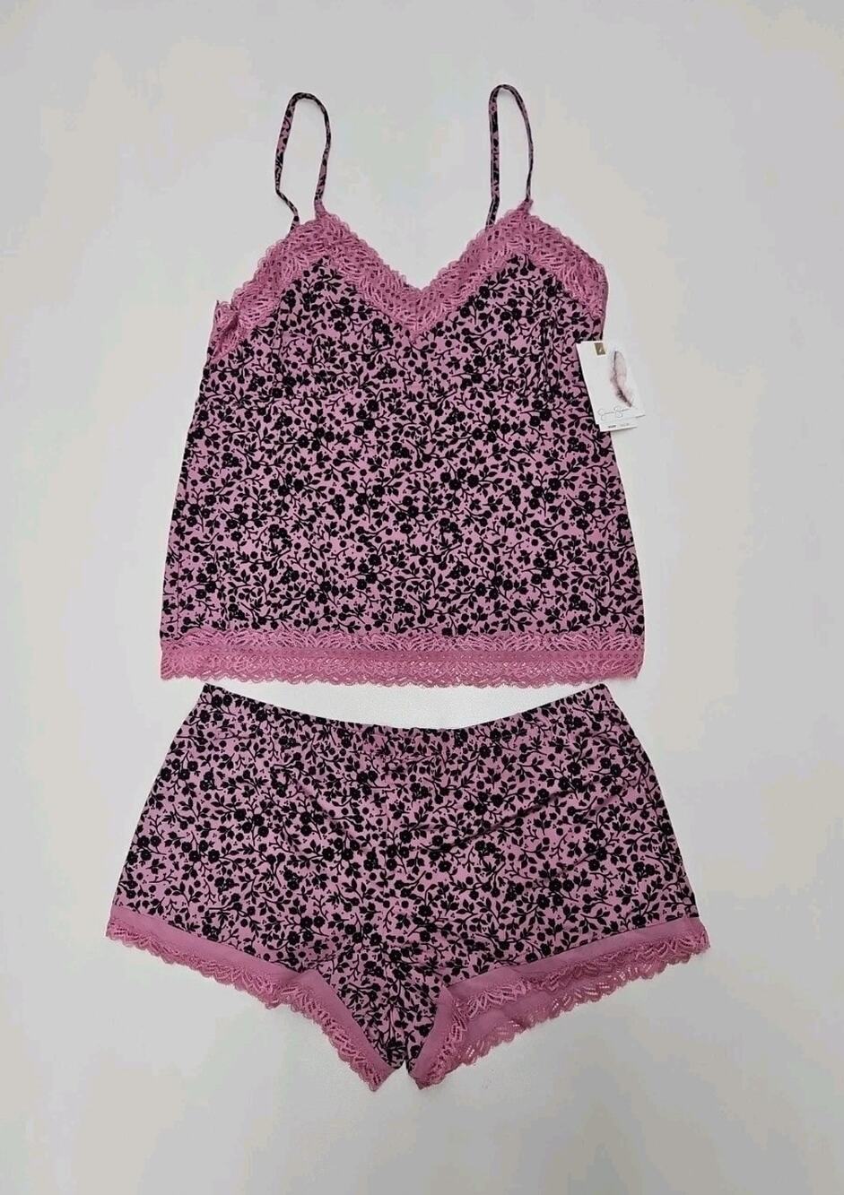 Jessica Simpson Woman's 2 Piece Pajama Set Size Small Color Black & Purple New